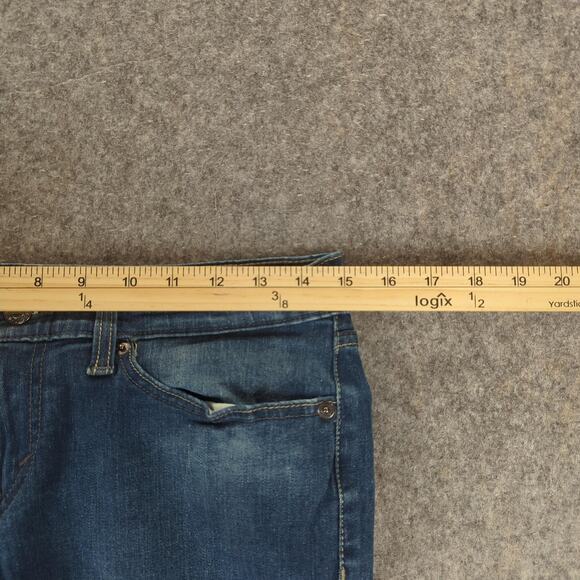 Levis 524 Jeans Womens 28x32 Too Superlow Blue Bootcut Stretch Denim Low Rise - Picture 5 of 11